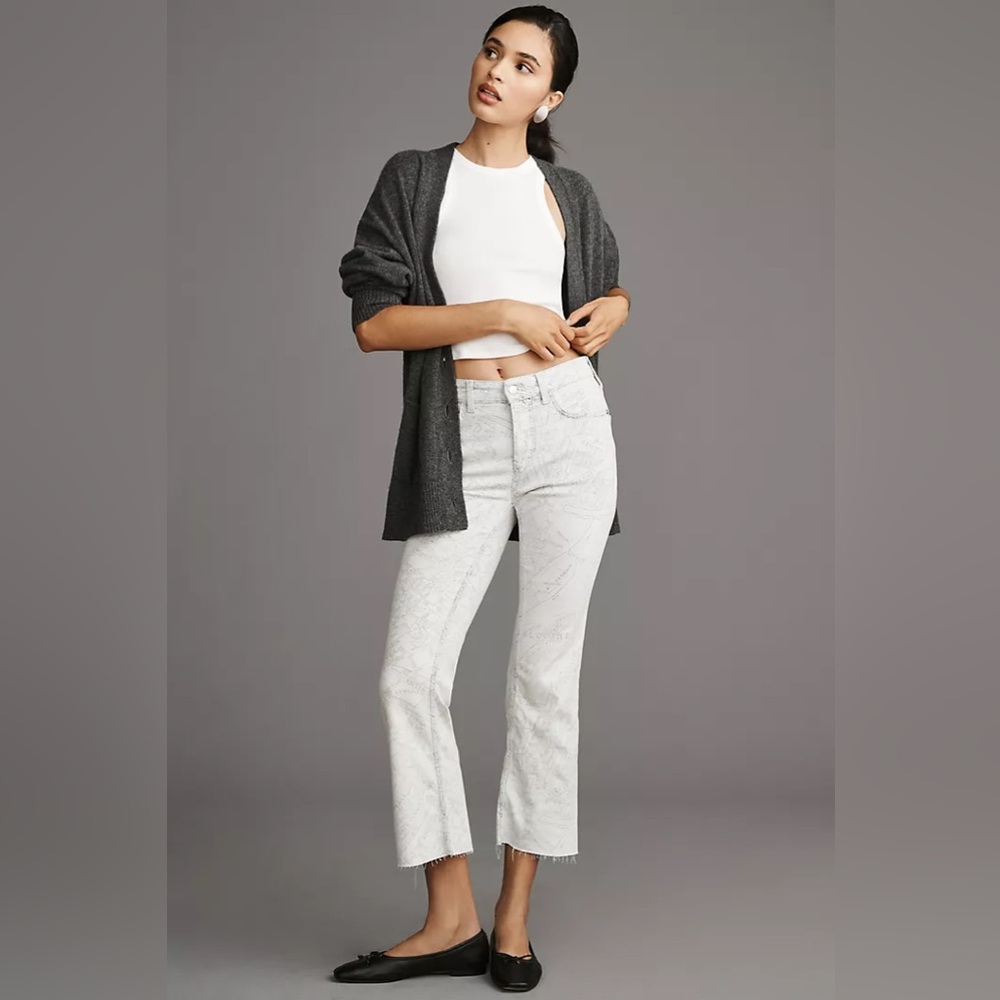 Anthropologie | The Yaya Mid-Rise Crop Flare Jeans by Pilcro Size 29 Tall - Picture 4 of 5